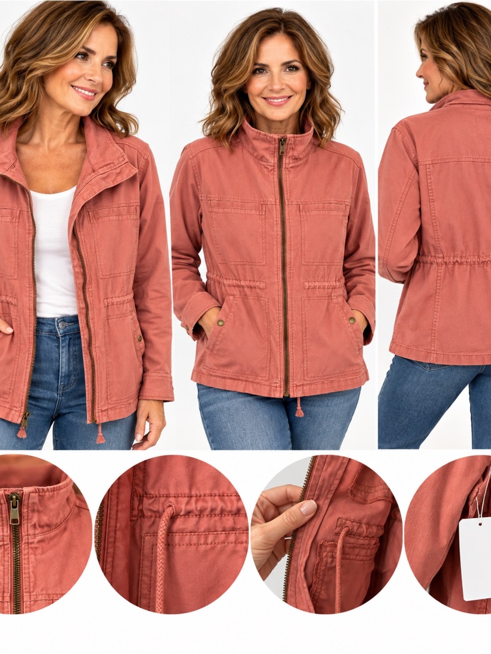 Women’s Lightweight Utility Jacket - Dusty Rose